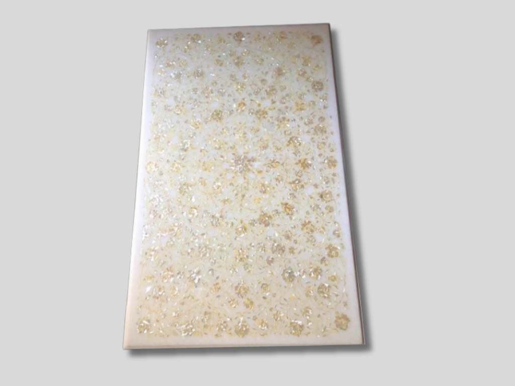 White Marble Dining Table Top Mother of Pearl Precious Living Room Decor